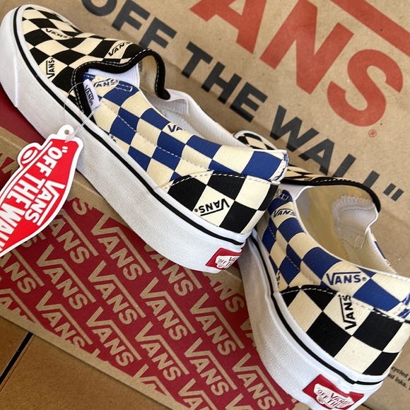 Vans Classic Slip On Big Check Black/Navy sneakers WMNS - Picture 15 of 16